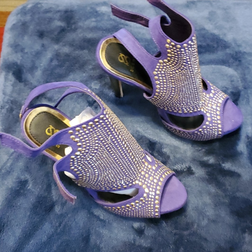 Scene purple studded platform heels